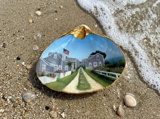 🌊 Hand-Painted Sea Clam Shell