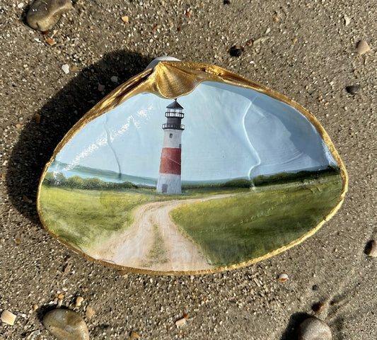 🌊 Hand-Painted Sea Clam Shell